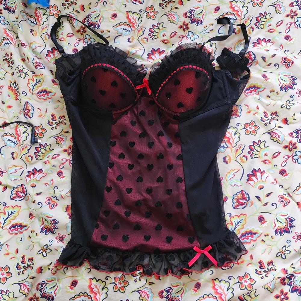 Per Lei ruffled negligee top, Large